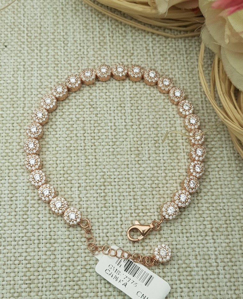 Rose Papatya Gümüş Bileklik