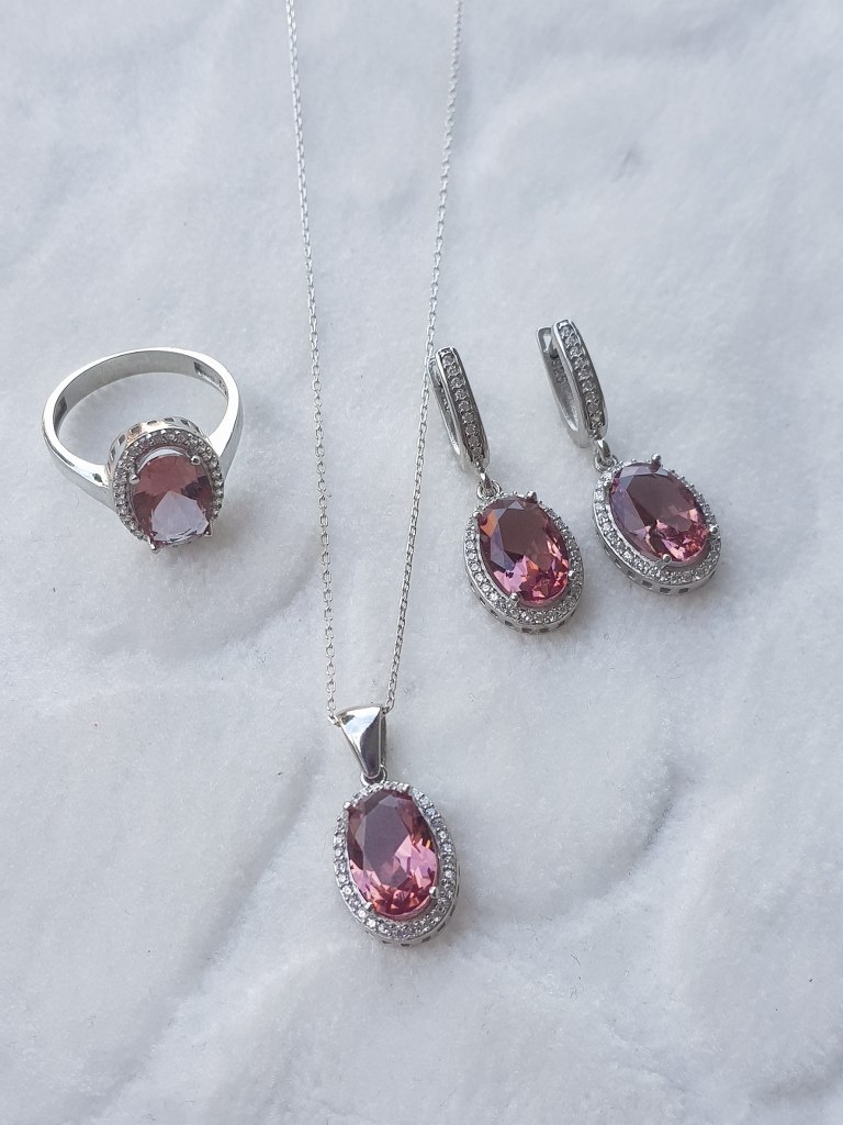 Sultanit Taşlı Gümüş Set