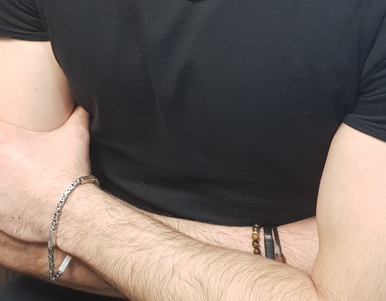 Köşeli Şarnelli Gümüş Bileklik