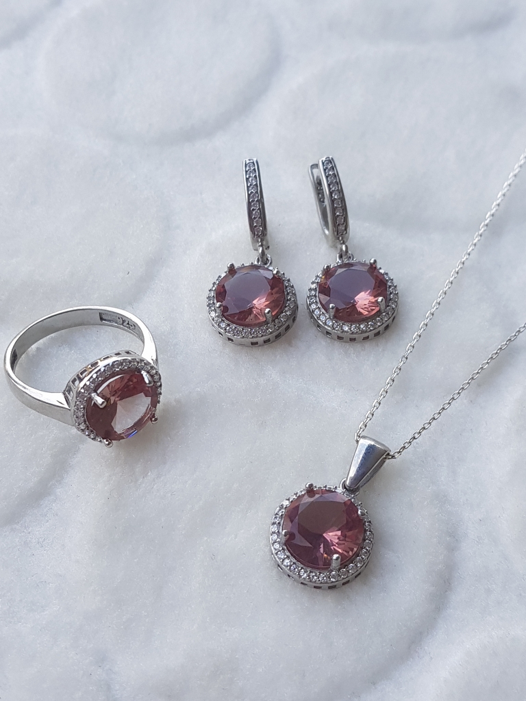 Sultanit Taşlı Gümüş Set