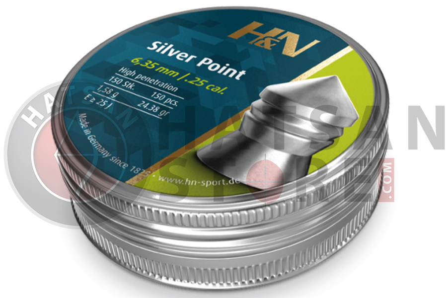 H&N Silver Point 6,35 mm Havalı Tüfek Saçması (24,38 Grain - 150 Adet)
