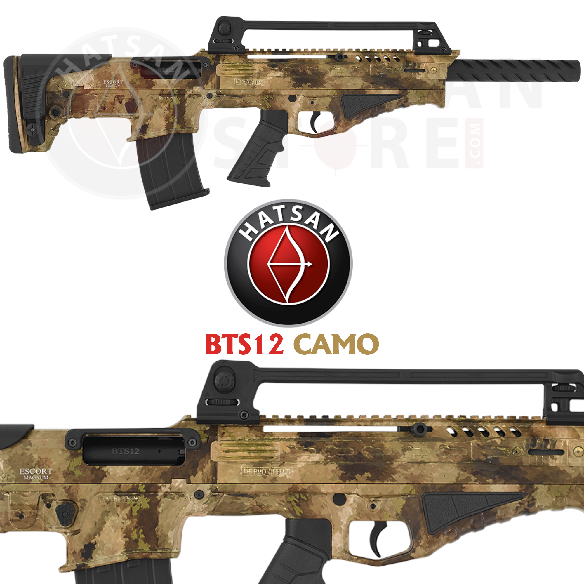 Hatsan Escort Magnum BTS12 Bullpup Camo Otomatik Av Tüfeği