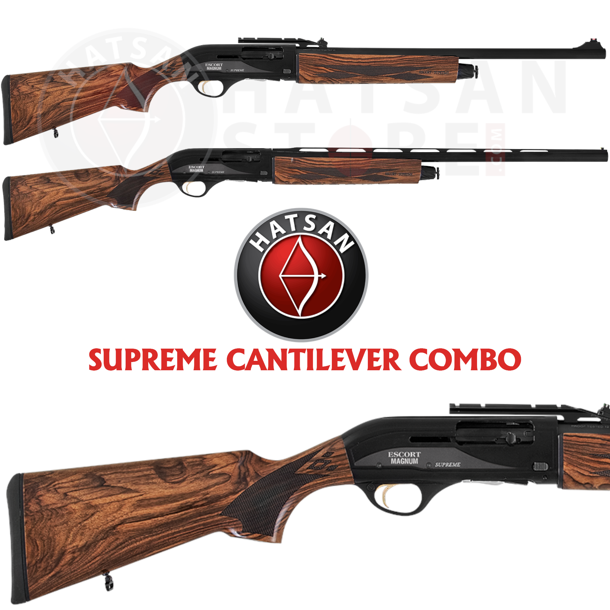 Hatsan Escort Magnum Supreme COMBO Cantilever Otomatik Av Tüfeği