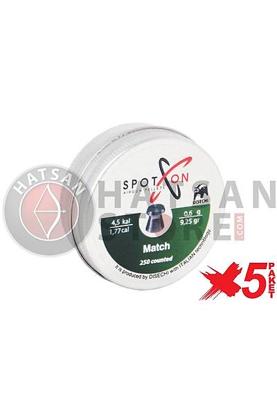 Spot On Match 4,5 mm 5 Paket Haval Tfek Samas (9,26 Grain - 1250 Adet)