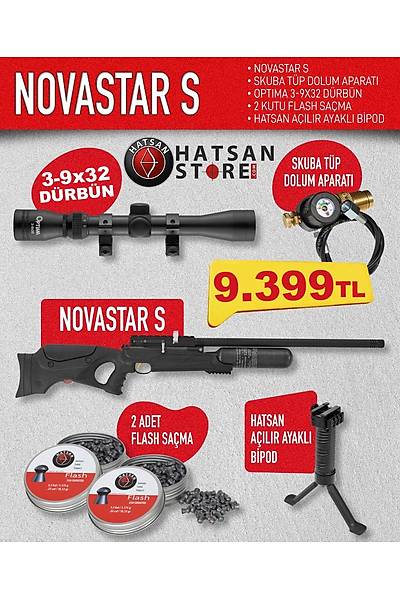 Hatsan NOVA STAR S COMBO PCP Havalı Tüfek (3-9x32 Dürbün ile)