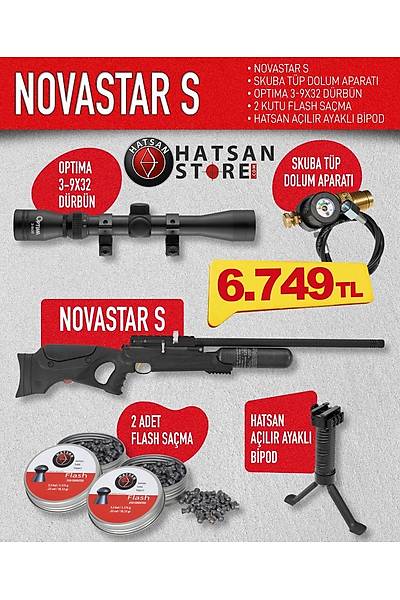 Hatsan NOVA STAR S COMBO PCP Havalı Tüfek (3-9x32 Dürbün ile)