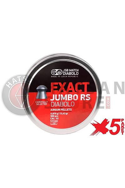 JSB Diabolo Exact Jumbo RS 5,52 mm 5 Paket Havalı Tüfek Saçması (13,43 Grain - 2500 Adet)