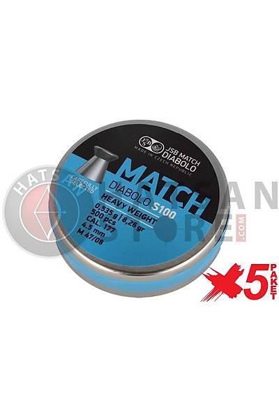 JSB Diabolo Match Heavy 4,50 mm 5 Paket Haval Tfek Samas (8,26 Grain - 2500 Adet)