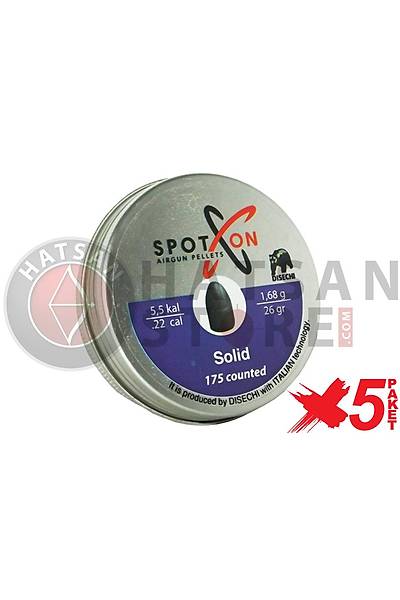 Spot On Solid 5,5 mm 5 Paket Haval Tfek Samas (26 Grain - 875 Adet)