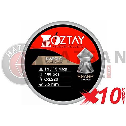 ztay Sharp Grooved 5,5 mm 10 Paket Haval Tfek Samas (15,43 Grain - 1000 Adet)