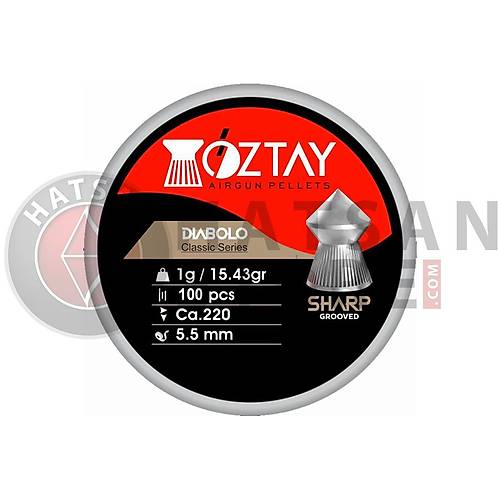 ztay Sharp Grooved 5,5 mm Haval Tfek Samas (15,43 Grain - 100 Adet)