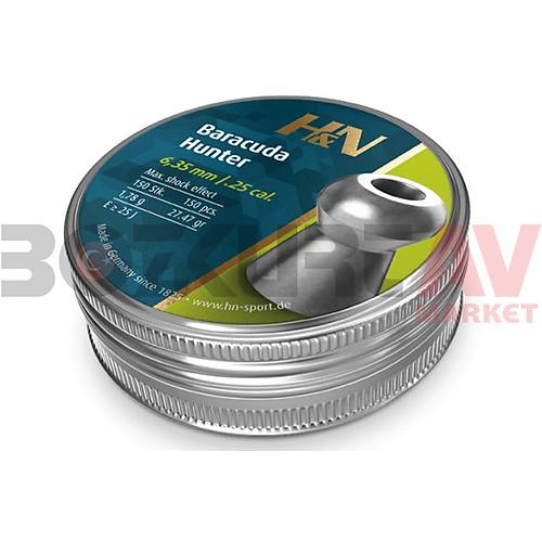 H&N Baracuda Hunter 6,35 mm Haval Tfek Samas (27,47 Grain - 150 Adet)