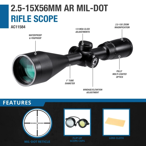 Barska 2,5-15x56 mm AR6 MIL-DOT T�fek D�rb�n�