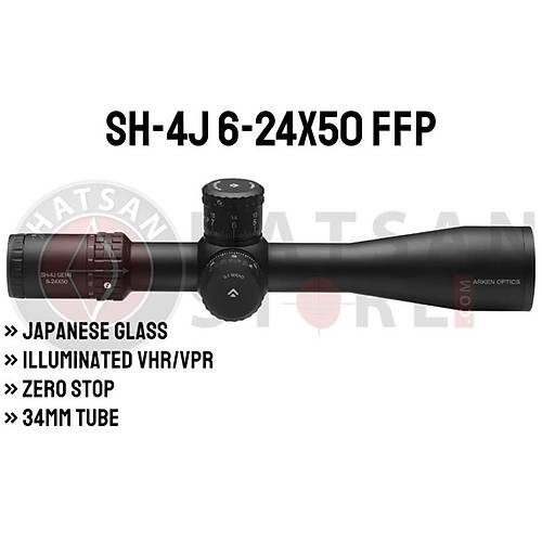 Arken Optics SH-4J 6-24X50 FFP MIL VPR Zero Stop Tfek Drbn