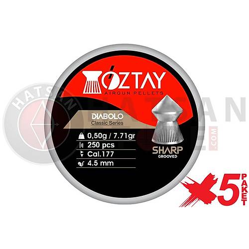 ztay Sharp Grooved 4,5 mm 5 Paket Haval Tfek Samas (7,71 Grain - 1000 Adet)