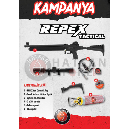 Kampanyal Hatsan REPEX Tactical Yar Otomatik PCP Haval Tfek (ULTIMATE COMBO)