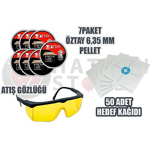 Namludan Krma & Alttan Kurma Haval Tfekler in zel Set (10 Paket Pellet + 50 Adet Hedef Kad + At Gzl)