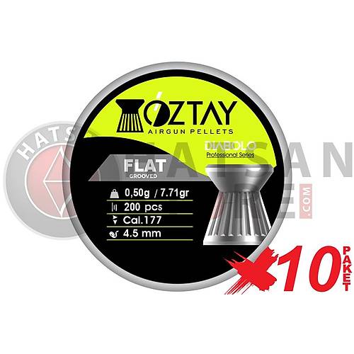 ztay Flat Grooved 4,5 mm 10 Paket Haval Tfek Samas (7,71 Grain - 2000 Adet)
