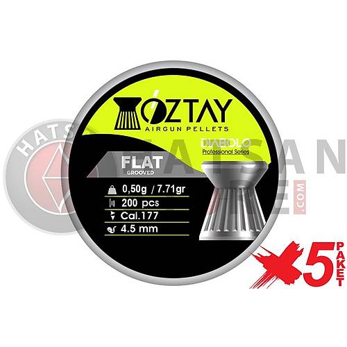 ztay Flat Grooved 4,5 mm 5 Paket Haval Tfek Samas (7,71 Grain - 1000 Adet)
