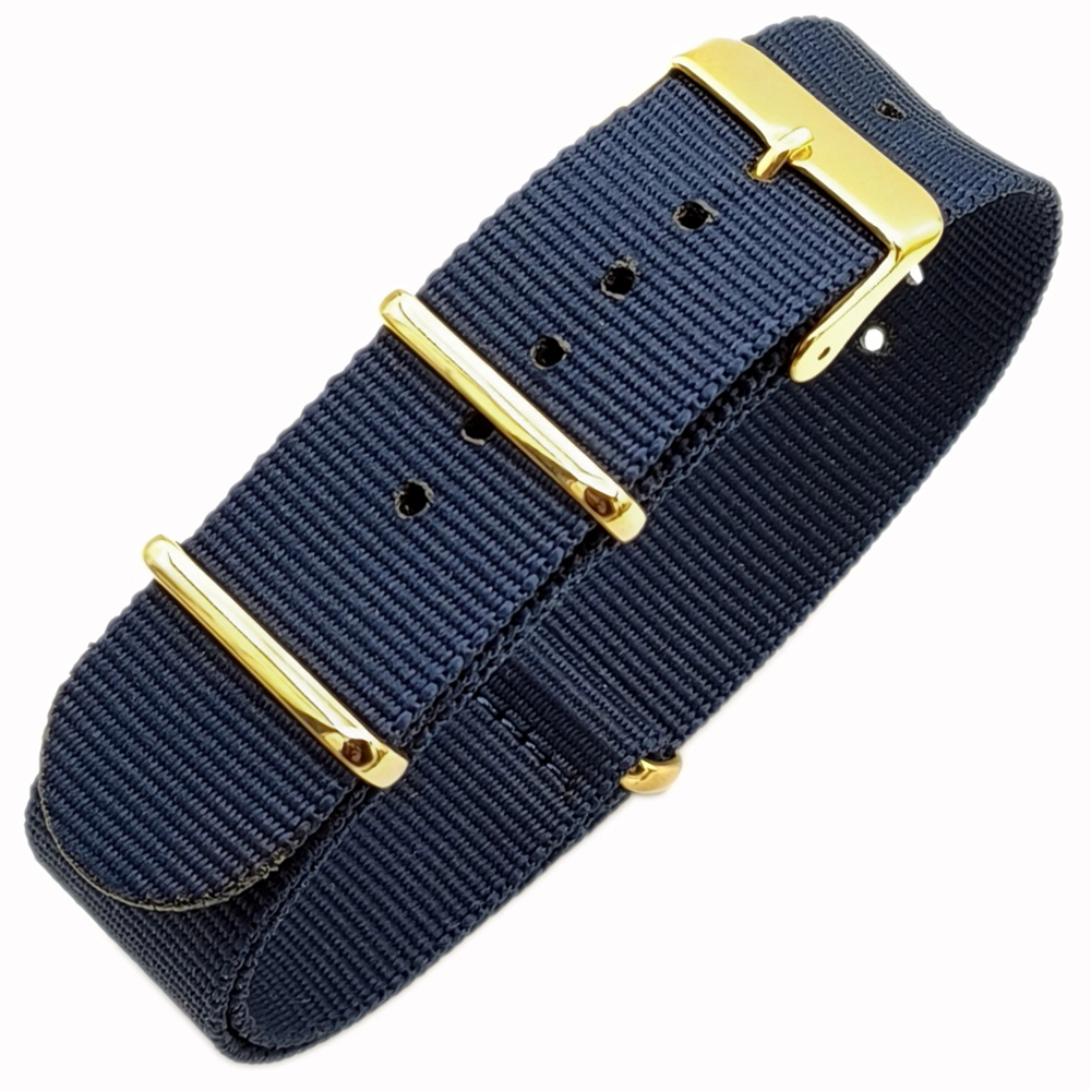 Perlon Dokuma Saat Kordonu Lacivert İnce 1mm (22mm)