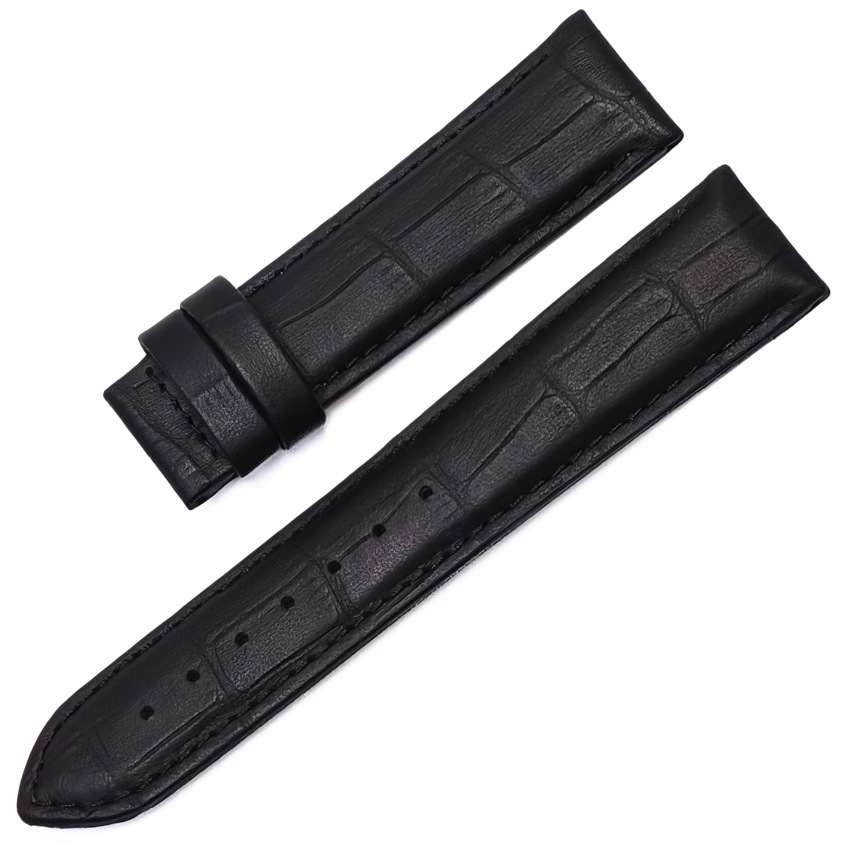 Dugary Croco Classic Black Matte  El Yapımı Premium Deri Saat Kayışı