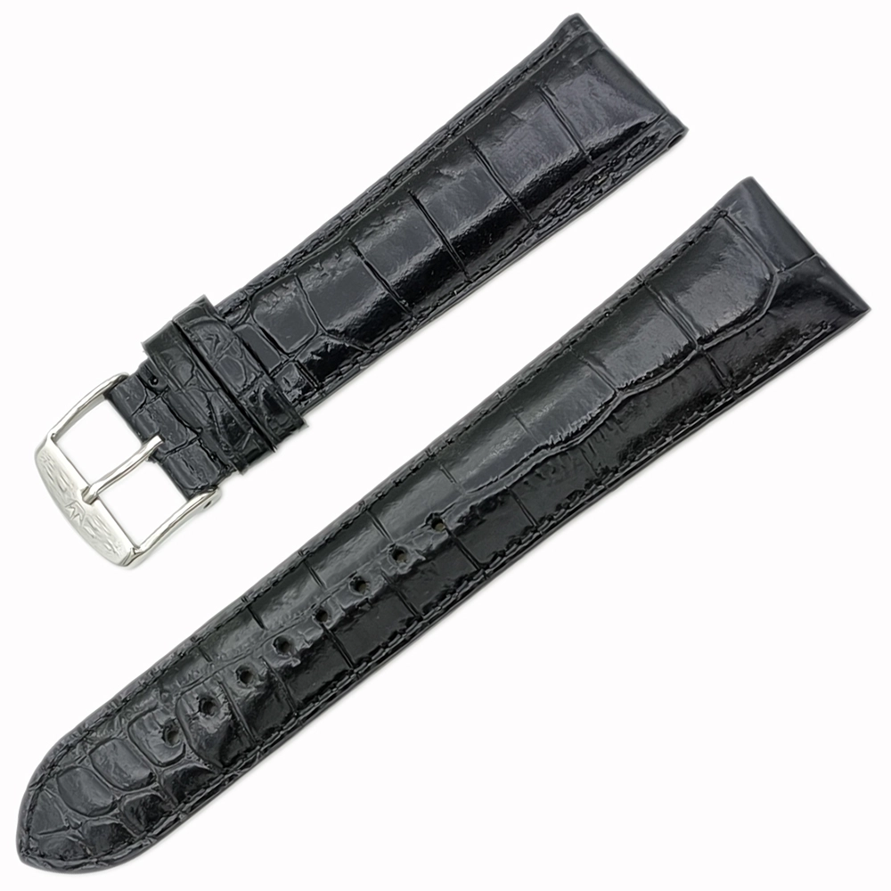 ZRC Croco Grain Calf Hakiki Deri Saat Kordonu - Siyah (22mm)