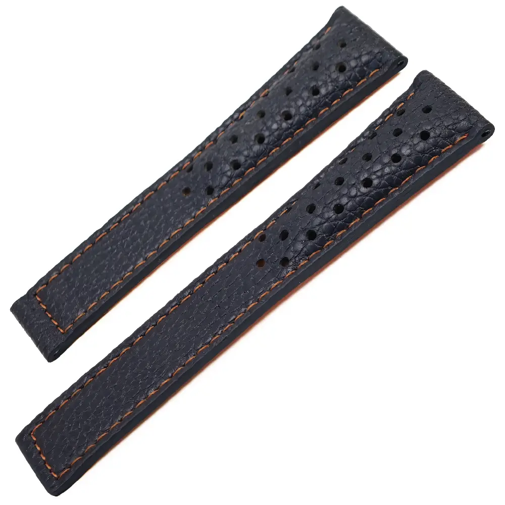Tag Heuer Uyumlu Lacivert Delikli Hakiki Deri Saat Kordonu 22x18mm