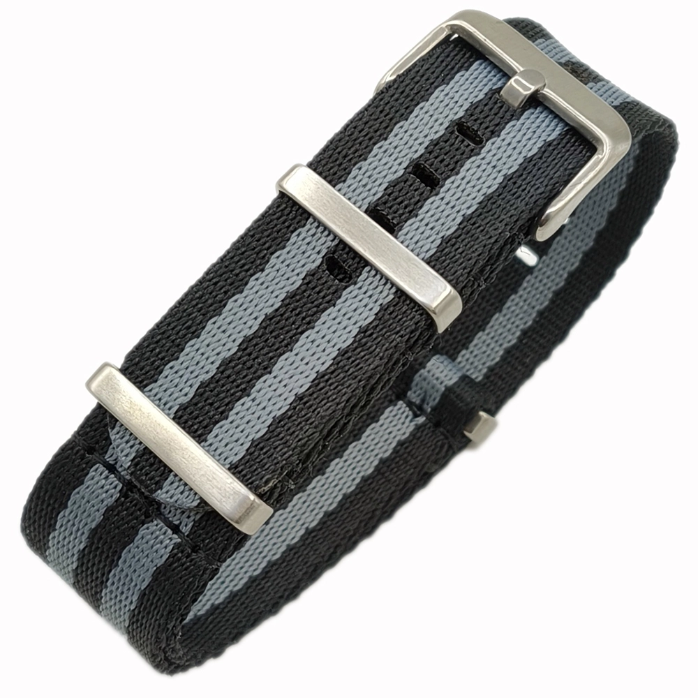 Dokuma Tekstil Saat Kordonu 20-22mm Gri Siyah 1.4mm Kalınlık