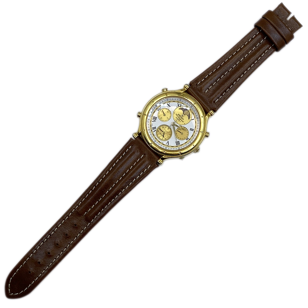 Seiko - 340355 7T30-TA10 Hakiki Deri Saat Kayışı | Özel El Yapımı Üretim