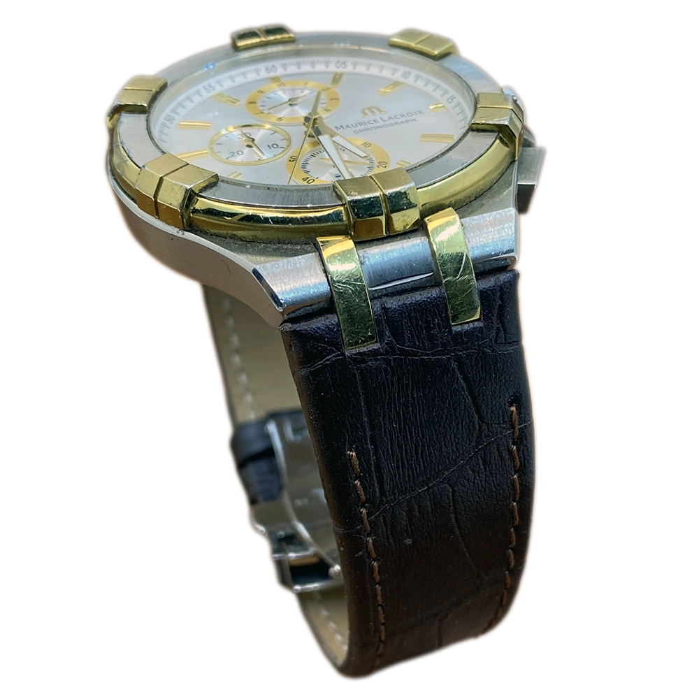 Maurice Lacroix - AI 1018 SS002-350-1 Hakiki Deri Saat Kayışı | Özel El Yapımı Üretim