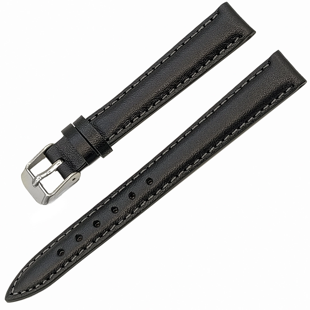 Saat Kordonu Hakiki Deri Yerli Üretim 14mm Siyah Desensiz
