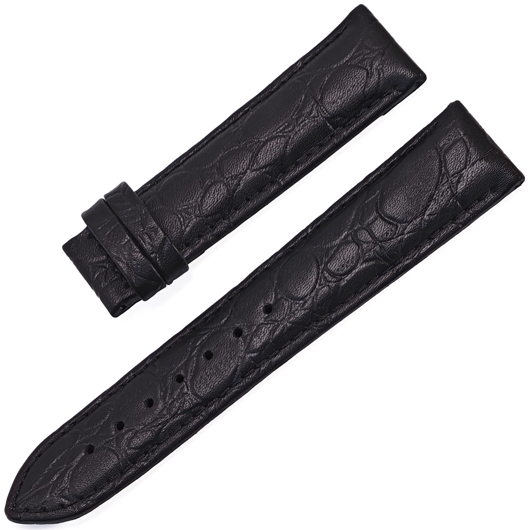 Dugary Croco Noble Black Matte  El Yapımı Premium Deri Saat Kayışı