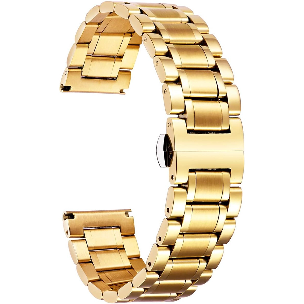 Altın Rengi 316L Paslanmaz Çelik Saat Kordonu 20-22-24mm