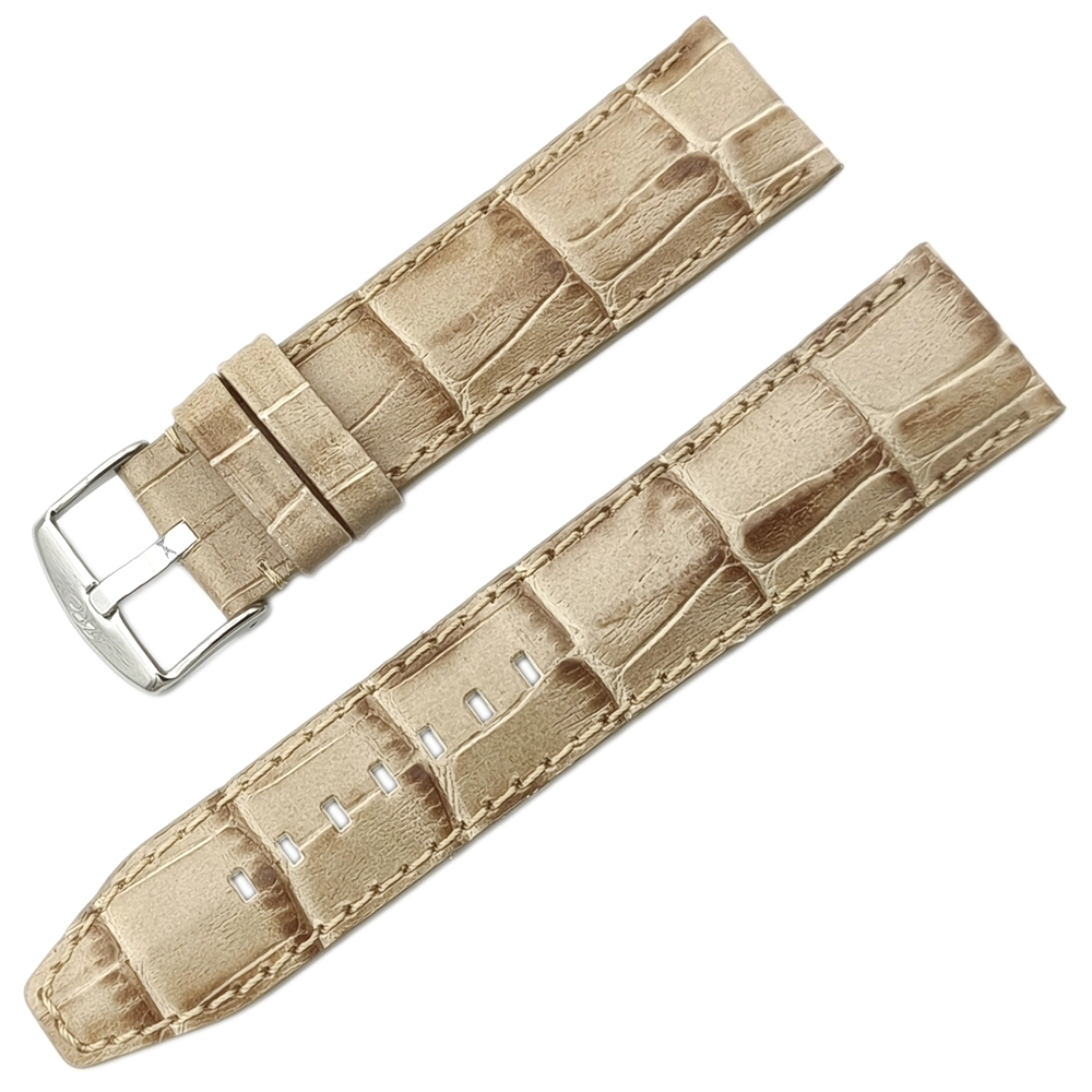 ZRC Alligator Grain Bej Saat Kordonu 22mm  El İşçiliği