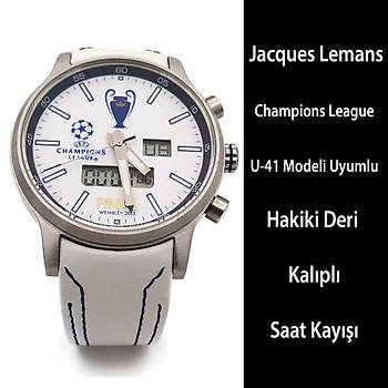 Jacques Lemans U-41 Champions League Uyumlu Hakiki Deri Saat Kordonu JL-U41-BL