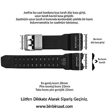 Joefox Silikon Saat Kordonu Kýrmýzý 28x22mm Bir tarafý kavisli model