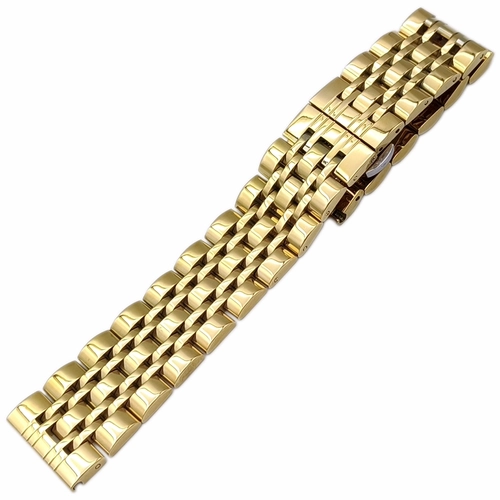 Dolgu Solid Çelik Altın Rengi Saat Kordonu | Künye Modeli | 18-20-22mm