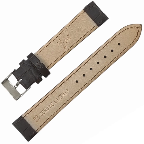 Saat Kordonu Golf Hakiki Deri A Kalite 18mm Kroko Desen Siyah