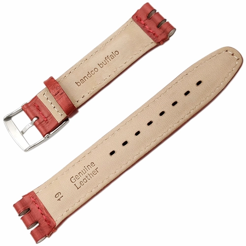 Bandco Swatch Uyumlu 19mm Hakiki Deri Saat Kordonu K�rm�z�