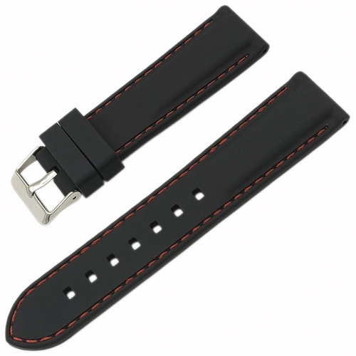 Rubber Silikon A Kalite Saat Kay Siyah 20-22mm 5 Diki Rengi Seenek