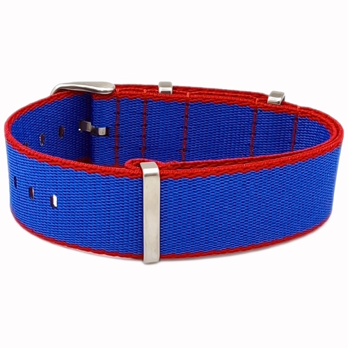 Dokuma Tekstil Saat Kordonu 20-22mm Mavi K�rm�z� 1.6mm Kal�nl�k