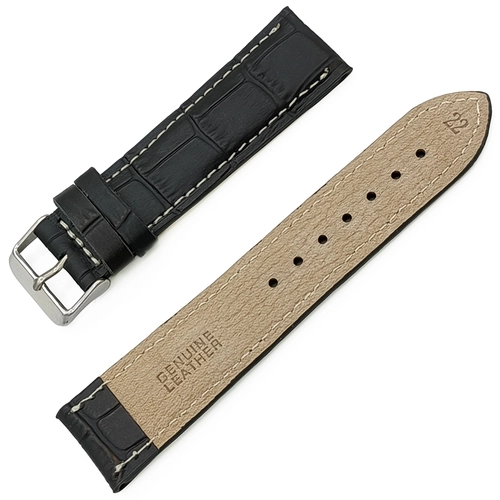 Hakiki Deri Kroko Desenli Saat Kay��� 22mm (6 Renk � Yerli �retim)