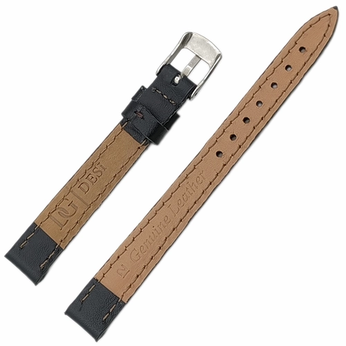 Saat Kordonu Hakiki Deri Yerli retim 12mm Siyah Desensiz Yar Bombeli