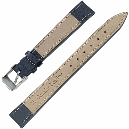 Saat Kordonu Hakiki Deri Yerli �retim 14mm Lacivert Desensiz