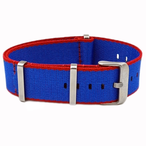 Dokuma Tekstil Saat Kordonu 20-22mm Mavi K�rm�z� 1.6mm Kal�nl�k