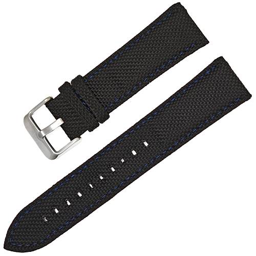 22mm Dokuma �rg� Tekstil Saat Kordonu - Hakiki Deri Arka K�s�m, 5 Renk �p Se�enek