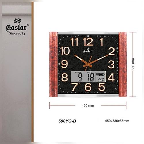 Eastar A590 B Fosforlu Duvar Saati Takvim & S�cakl�k