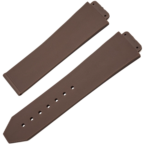Hublot Uyumlu Silikon Kahverengi ve Siyah Saat Kordonu 22x18mm