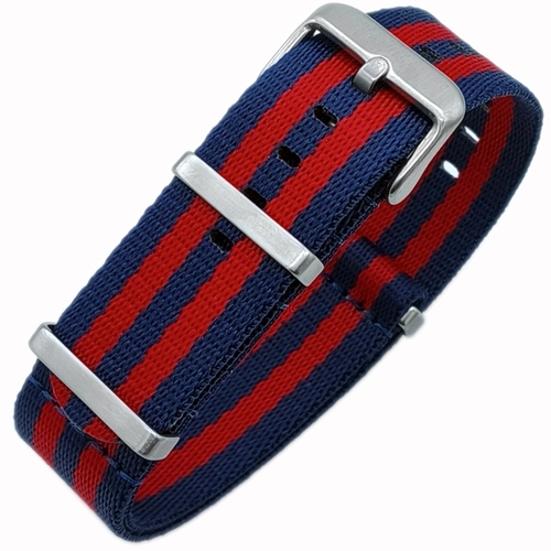 Dokuma Tekstil Saat Kordonu 20-22mm Lacivert K�rm�z� 1.6mm Kal�nl�k