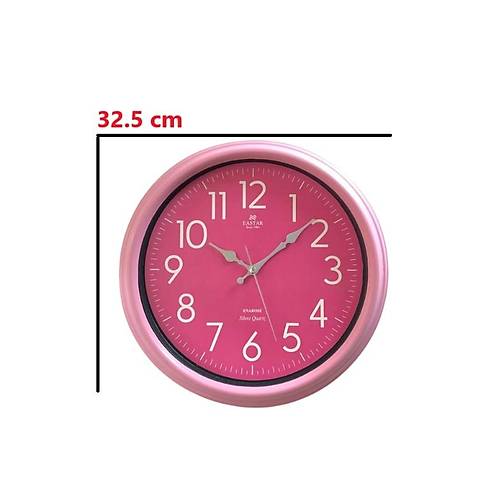 Eastar E3334 Modern S�cak Pembe Sessiz Duvar Saati